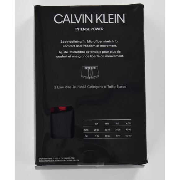 Men's Calvin Klein Intense Power Microfiber 3 Low Rise Trunk  NB2593 933 2XL - Picture 3 of 12